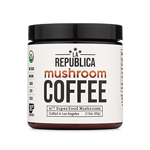 Organic Mushroom Coffee La Republica Cordyceps, Shiitake, Maitake, and Turkey Tail