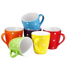 Bruntmor Set of Colorful Coffee Mugs 6 large 16 oz.