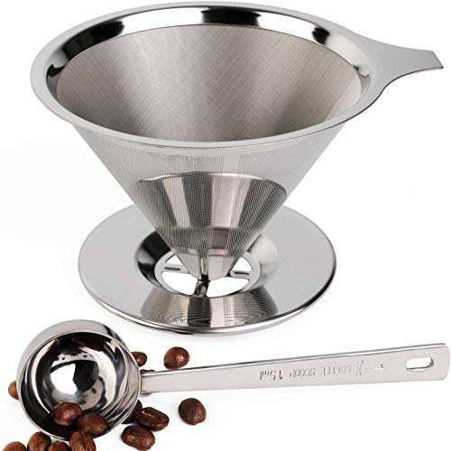 Pour Over Coffee Dripper Stainless Steel Paperless