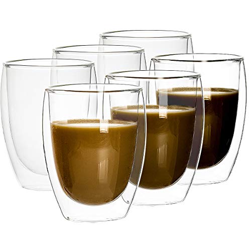 Double Wall Glass Coffee Mugs for Coffee/Latte/Cappucino