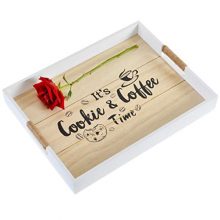 Coffee Table Decorative Serving Tray with Cut-Out Handles
