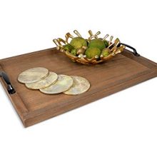 Extra Large Wood Ottoman Coffee Serving Tray