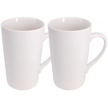 Belinlen 2 Pack 16 OZ Coffee Cup Simple Pure White Ceramic