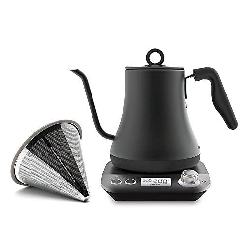 Electric Pour Over Gooseneck Kettle 0.8L & Paperless Reusable Pour Over Coffee Filter