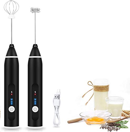 Mini Blender with 2 Whisks for Coffee Rechargeable Milk Frother