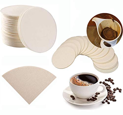 Fantasyon 500 Pcs Unbleached Round Coffee Filters