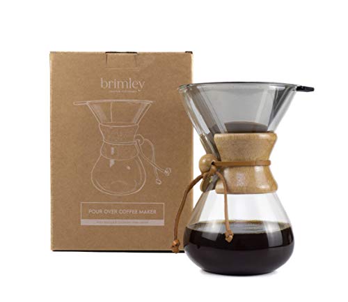 Glass Coffee Maker Glass Coffee Dripper with Wooden Collar