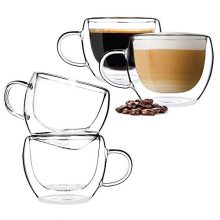 Double Walled Insulated Drinking Glass Coffee Mugs