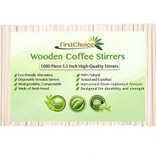 1000 Disposable Birch Wood Beverage Coffee Stirrers