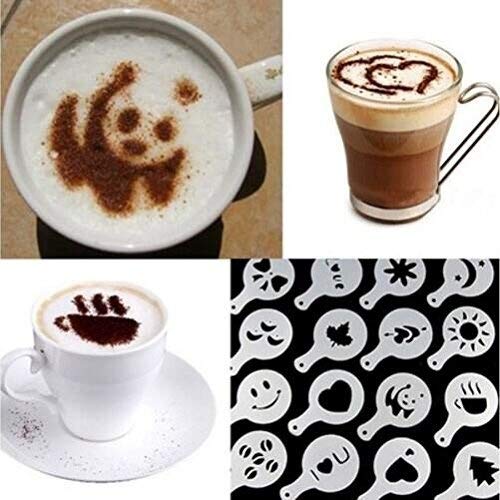 Drhob Hot 16Pcs Coffee Latte Art Stencils