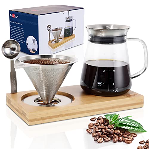 Aquach Pour Over Coffee Maker Set with Extra Large Coffee Dripper