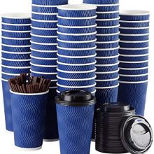Disposable Coffee Cups with Lids and Straws