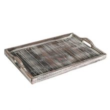 Ottoman Coffee Table Tray Rustic Torched