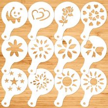 Konsait 12 Pack Coffee Decoration Stencils