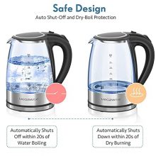 MEGAWISE 1500W Electric Kettle: 1.8L Borosilicate Glass Tea Kettle