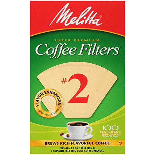 Melitta #2 Cone Coffee Filters, Natural Brown