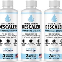 Descaler for Coffee Machines (3 Pack, 3 Uses Per Bottle)