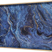 Zosenley Decorative Tray, Marbling Plastic Tray with Handles