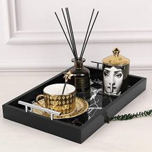 Marble Serving Tray w/Metal Handle Vanity Tray Coffee Table