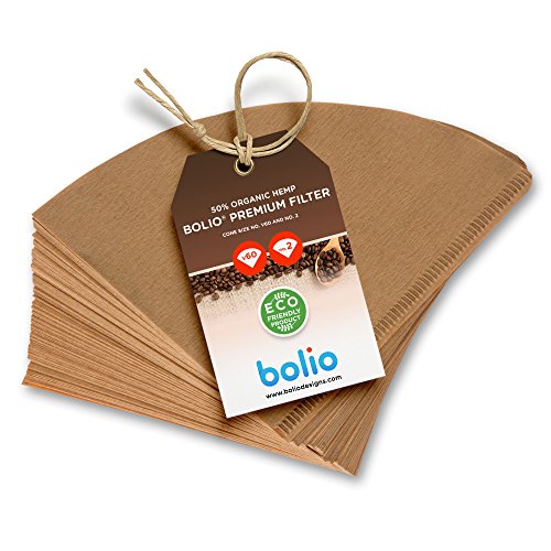 Bolio Premium Unbleached Hemp Paper Cone Coffee Filters
