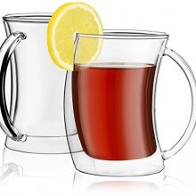 JoyJolt Caleo Collection Glass Coffee Cups Double Wall