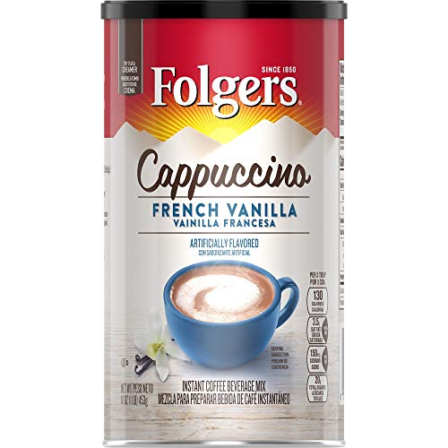 Folgers Cappuccino French Vanilla Instant Coffee Beverage Mix