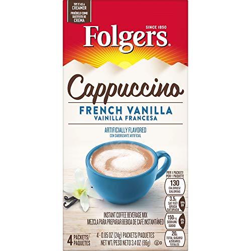 Folgers Cappuccino French Vanilla Instant Coffee Beverage Mix