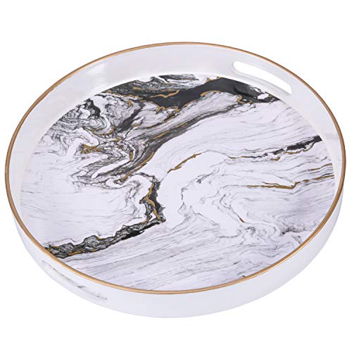 Coffee Marbling Plastic Tray with Handles