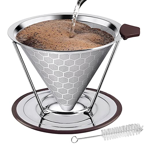 1-4 Cup/28OZ Stainless Steel Reusable pour over coffee