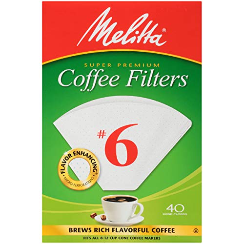 Melitta #6 Cone Coffee Filters, White