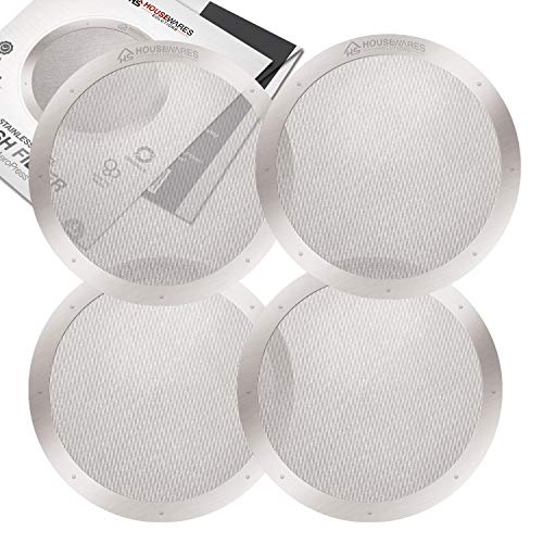 4-Pack Reusable Stainless Steel Filters for AeroPress Coffee
