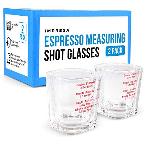 Espresso Measuring Shot Glasses for Baristas or Home Use
