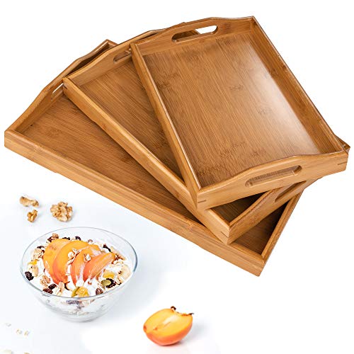 Serving Tray,Wood Serving Tray with Handles
