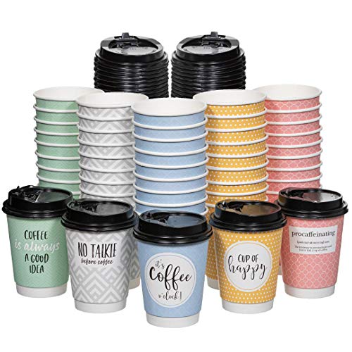 UBREW Disposable Coffee Cups With Lids