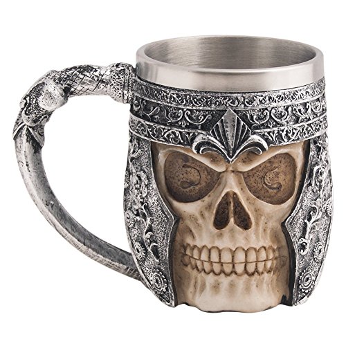 CHICVITA Viking Stainless Steel Skull Coffee Mug