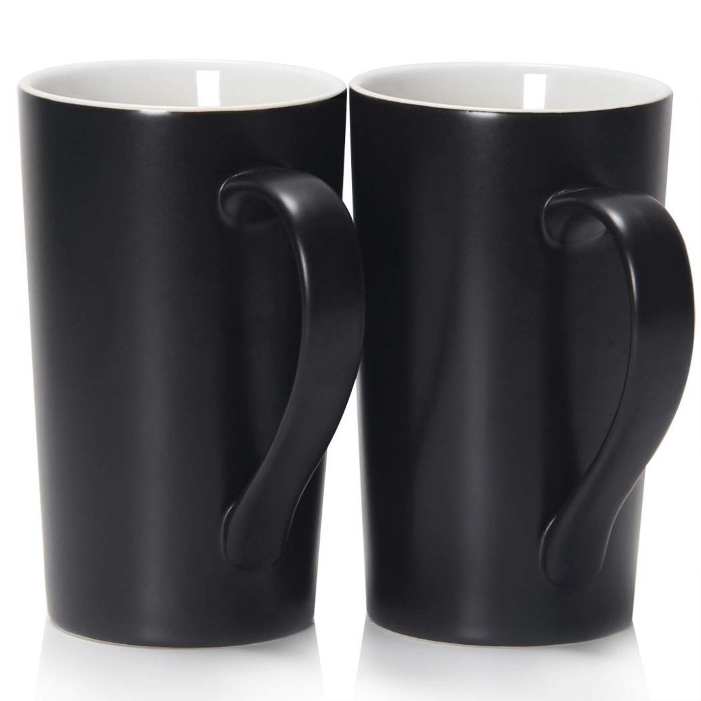 Large Coffee Mug Plain Tall Ceramic Cup with Handle