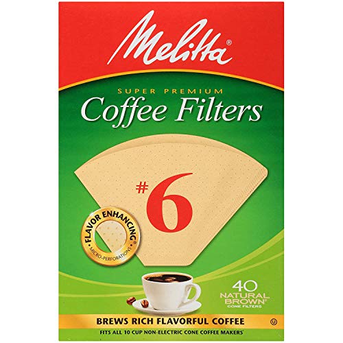 Melitta #6 Cone Coffee Filters, Natural Brown