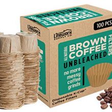 100% Natural Brown Unbleached Disposable Paper Coffee Filters