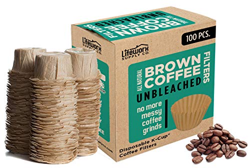 100% Natural Brown Unbleached Disposable Paper Coffee Filters
