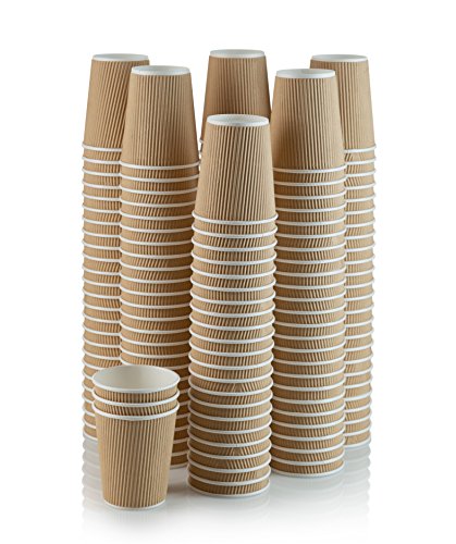 Set of 150 Ripple Insulated Kraft 12-oz Paper Cups