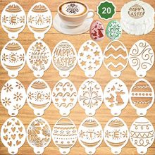 Konsait 20Pack Easter Cake Stencil Templates Decoration