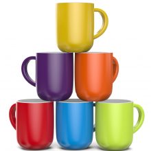 Set of 6 Large 16 Ounce Ceramic Coffee Mugs