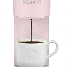 Compact Keurig Single Serve Coffee Maker in Dusty Rose with Travel Mug Compatibility