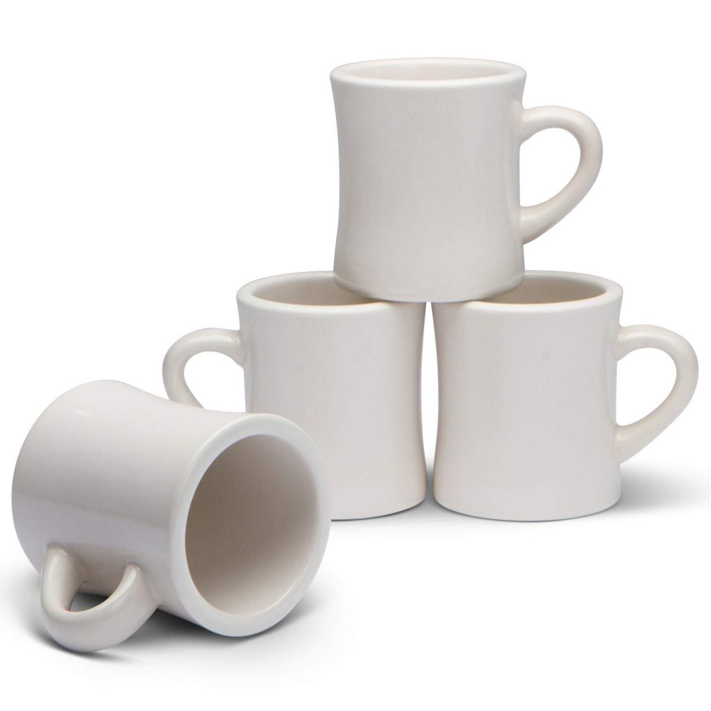 Serami Classic Cream White Diner Mugs for Coffee