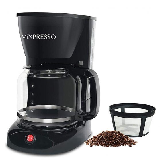 Coffee Pot Machine Including Reusable And Removable Coffee Filter