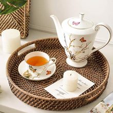 Woven Coffee Serving Tray Decorative