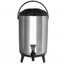 Vollum 8-liter stainless steel insulated beverage dispenser with spigot, ideal for hot and cold drinks. 