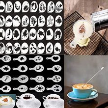 48 Coffee Cake Decorating Stencils + 1 Steel Mesh Powder Shaker