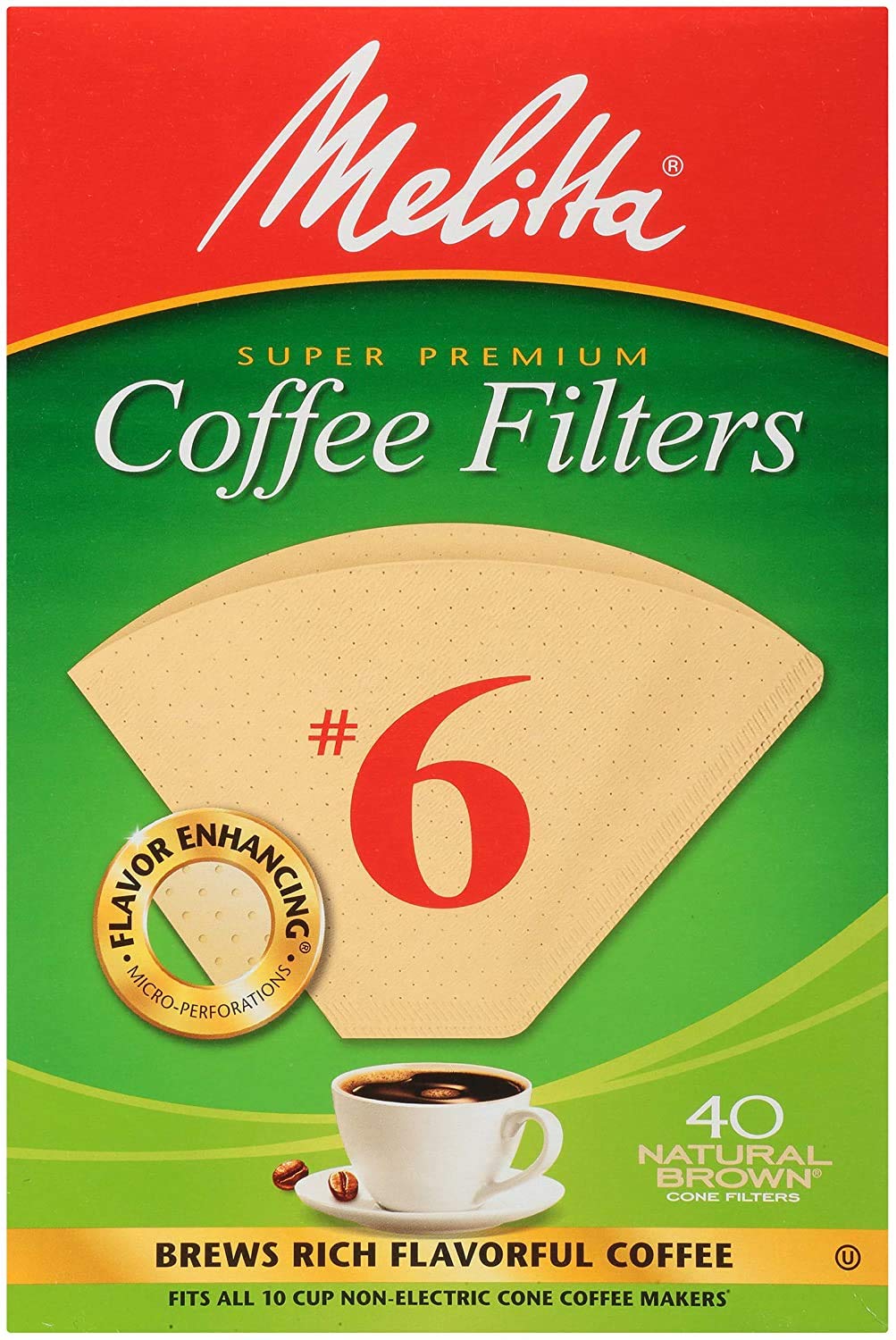 Melitta Cone Coffee Filters, Natural brown