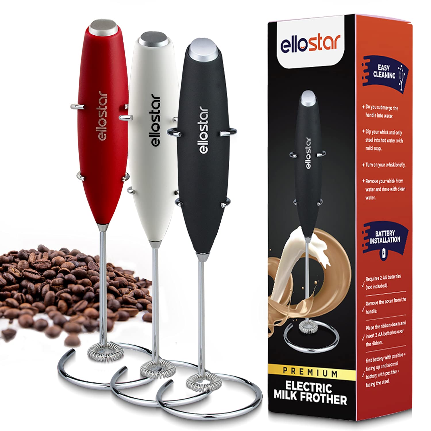 Battery Operated Foam Maker For Coffee, Latte, Cappuccino
